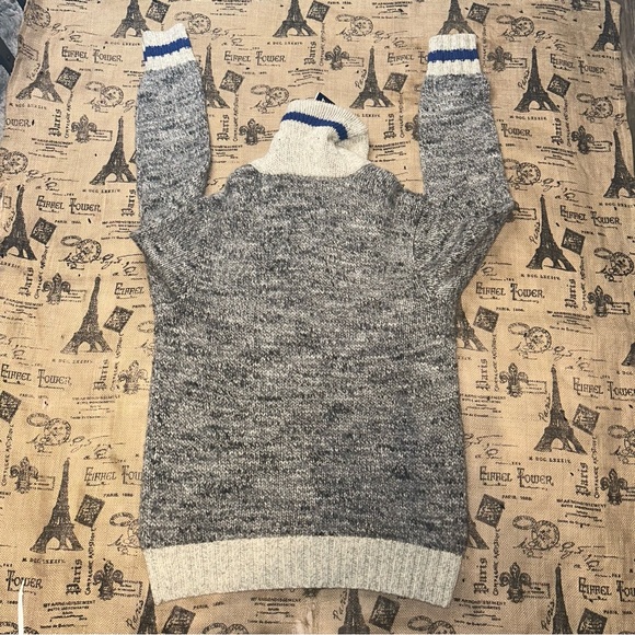 Polo Ralph Lauren NWT! Sport Usa Flag Wool Embroidered Grey Shawl Collar Sweater - Picture 13 of 14